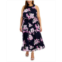 Robbie Bee Plus Size Floral-Print Halterneck Maxi Dress