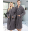 Linum Home 100% Turkish Cotton Personalized Terry Bath Robe - Gray