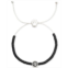 Pet Friends Jewelry Silver-Tone Paw Charm Black Bead Slider Bracelet