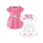 Hudson Baby Toddler Girls Cotton Short-Sleeve Dresses 2pk Spring Mix