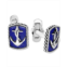 EFFY Collection EFFY Mens Lapis Lazuli Anchor Cufflinks in Sterling Silver