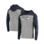 47 Brand Mens Heathered Gray Blue Seattle Seahawks Franklin Wooster Long Sleeve Hoodie T-shirt