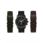 American Exchange Mens Olive Black Brown Polyurethane Interchangeable Straps Watch Set 41mm