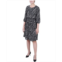 NY Collection Petite Size 34 Sleeve Dobby Smocked Waist Dress