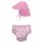 Green sprouts Baby Boys or Baby Girls Snap Swim Diaper and Flap Hat UPF 50 2 Piece Set