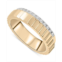 Audrey by Aurate Diamond Textured Bilevel Ring (1/6 ct. t.w.) in Gold Vermeil