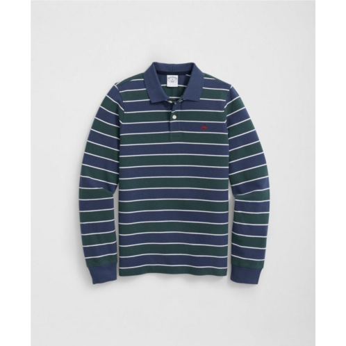 Brooksbrothers Boys Long Sleeve Striped Polo Shirt