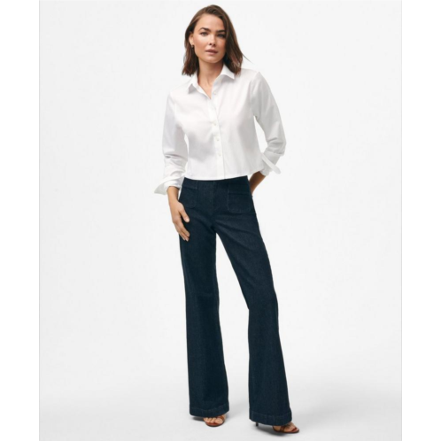 Brooksbrothers Cropped Shirt in Stretch Supima Cotton