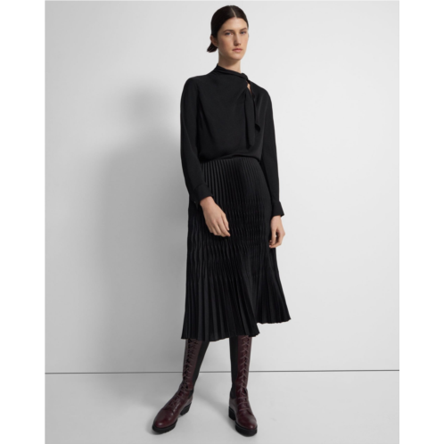 Theory Pleated Skirt in Recycled Satin