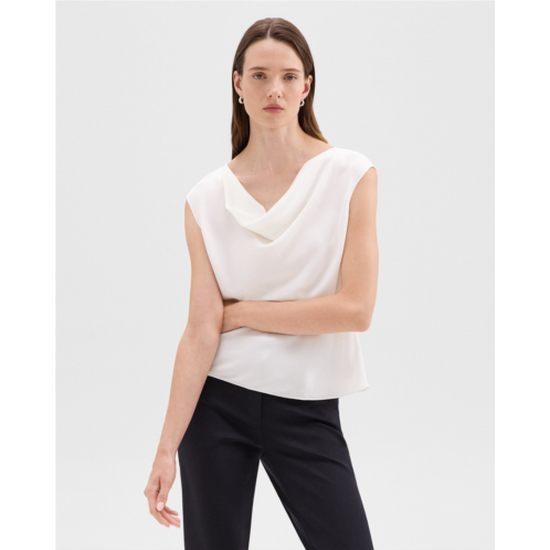 Theory Cowl Neck Top in Silk Georgette