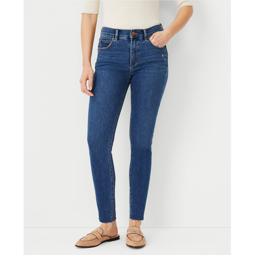 Anntaylor Tall Sculpting Pocket Mid Rise Skinny Jeans in Mid Stone Wash