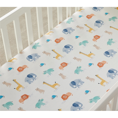 Potterybarn Scout Safari Organic Crib Fitted Sheet