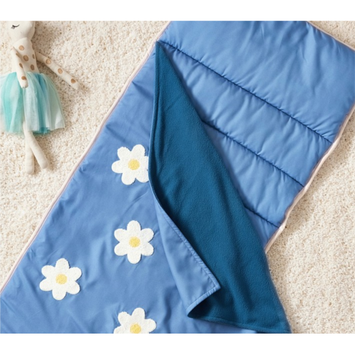 Potterybarn Mackenzie Blue Chenille Daisies Nap Mat