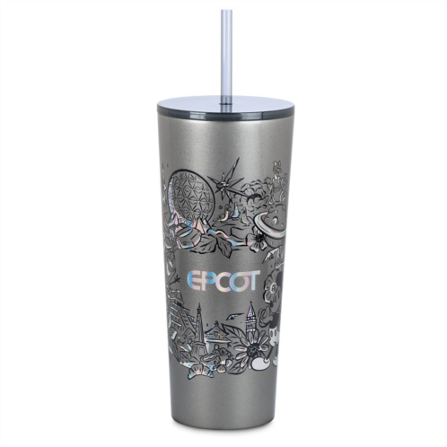 Disney EPCOT Stainless Steel Starbucks Tumbler with Straw