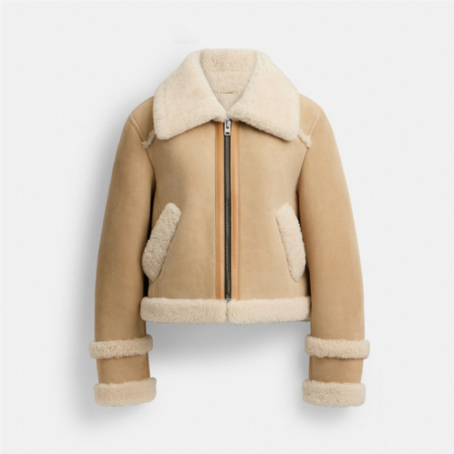 COACH Short Shearling Jacket