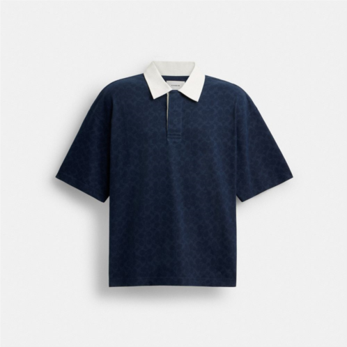 Coach Signature Relaxed Rugby Polo In Organic Cotton