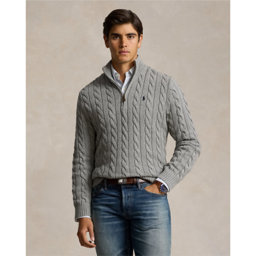 Polo Ralph Lauren Cable-Knit Cotton Quarter-Zip Sweater