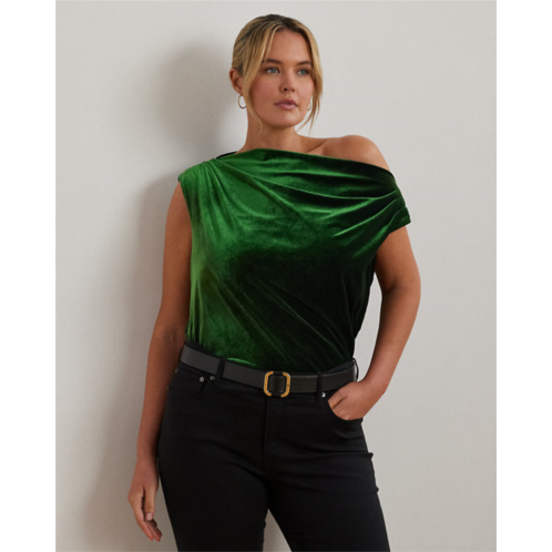 Polo Ralph Lauren Stretch Velvet Off-the-Shoulder Blouse