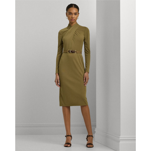 Polo Ralph Lauren Belted Mockneck Jersey Dress