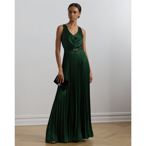 Polo Ralph Lauren Belted Charmeuse Surplice Gown