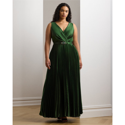 Polo Ralph Lauren Belted Charmeuse Surplice Gown