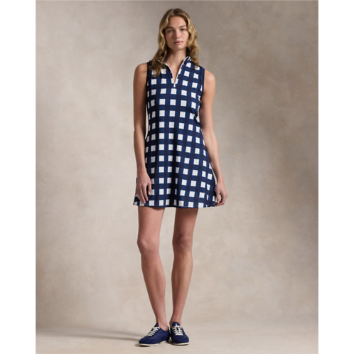 Polo Ralph Lauren Plaid Jersey Quarter-Zip Dress