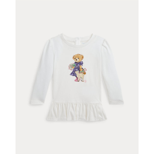 Polo Ralph Lauren Polo Bear Cotton Jersey Peplum Tee