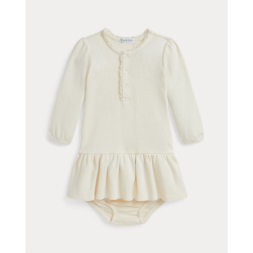 Polo Ralph Lauren Waffle Cotton Henley Dress & Bloomer