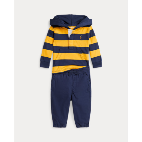 Polo Ralph Lauren Cotton Hooded Rugby Shirt & Pant Set