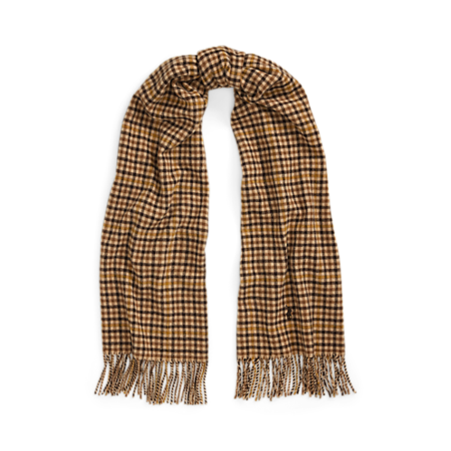 Polo Ralph Lauren Fringe Plaid Wool-Cashmere Scarf