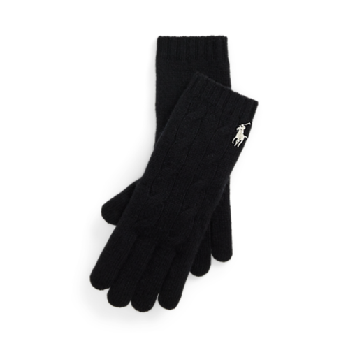 Polo Ralph Lauren Cable-Knit Wool-Cashmere Gloves