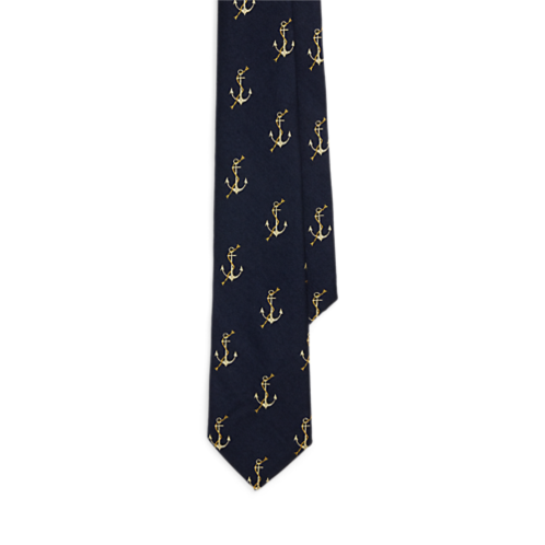 Polo Ralph Lauren Anchor-Patterned Wool-Silk Tie