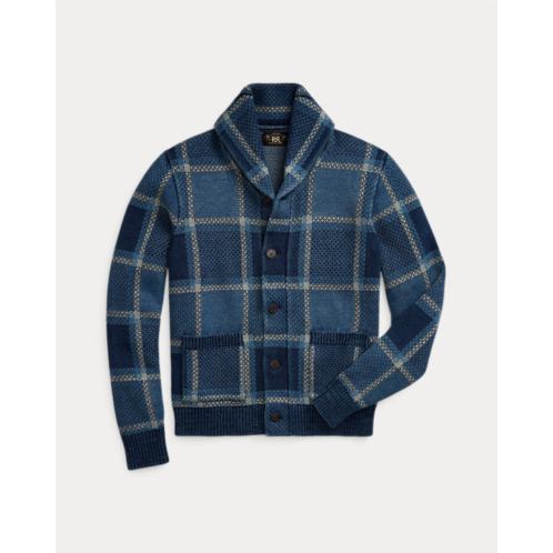 Polo Ralph Lauren Indigo Plaid Cotton-Linen Cardigan