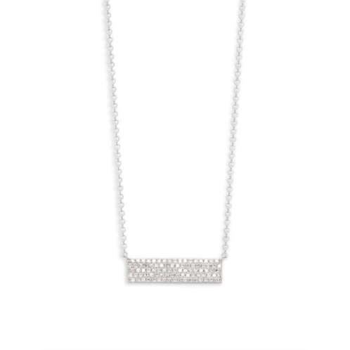 Saks Fifth Avenue 14K White Gold & Diamond Bar Pendant Necklace