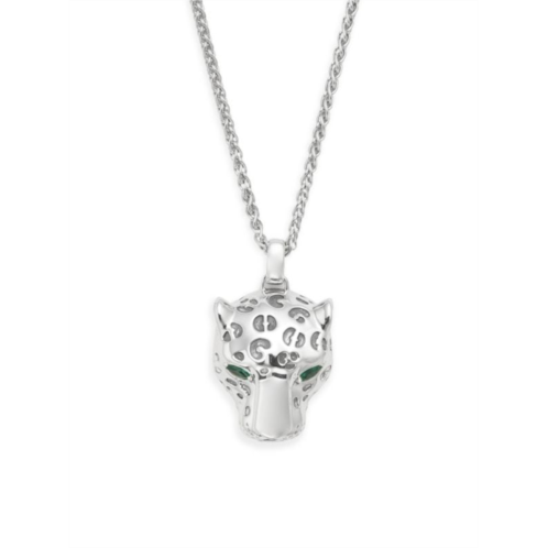 Effy 925 Sterling Silver Emerald Panther Pendant Necklace