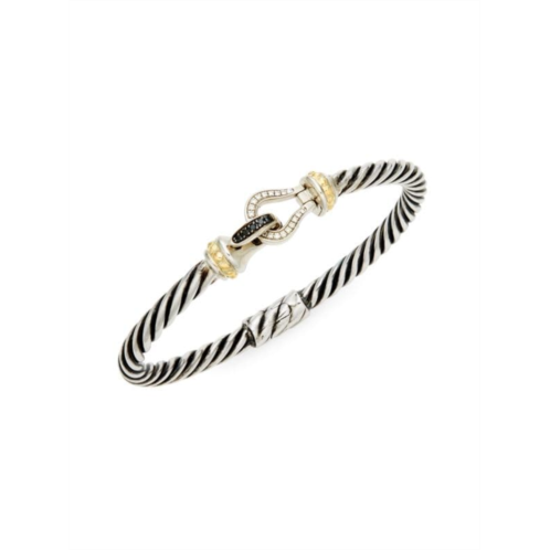 Effy Two Tone 18K Yellow Gold, Stainless Steel & Diamond Bracelet