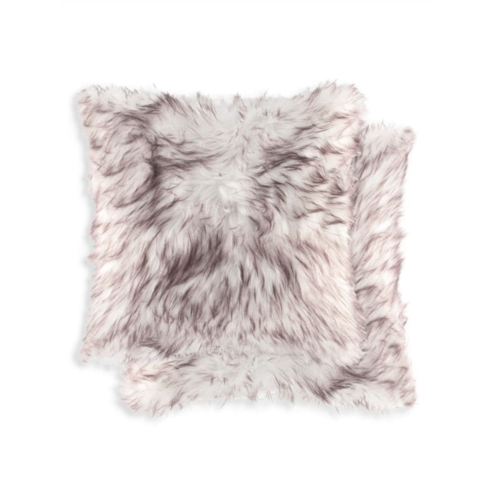 Luxe Faux Fur Belton 2-Pack Square Faux Fur Pillow Set