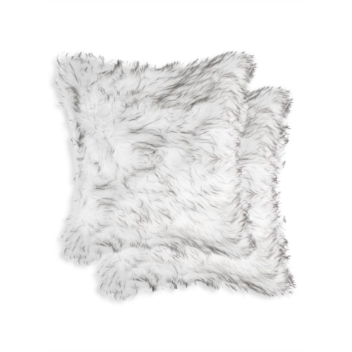 Luxe Faux Fur Belton 2-Pack Square Faux Fur Pillow Set