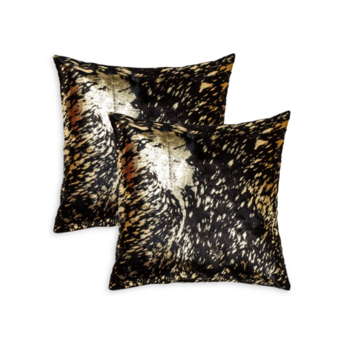 Natural 2-Pack Scotland Square Cowhide Pillow Set