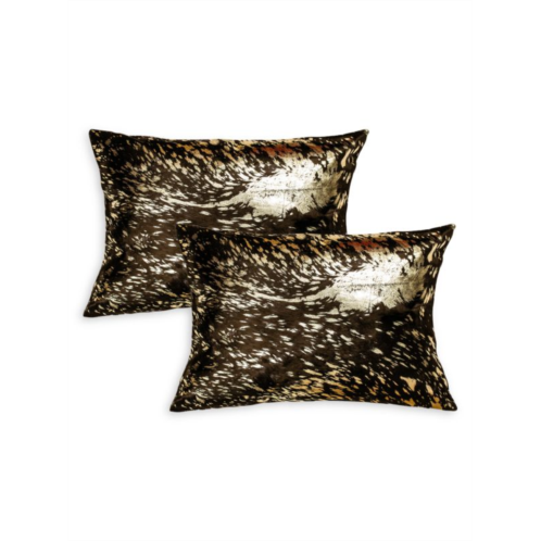 Natural 2-Pack Scotland Rectangular Cowhide Pillow Set