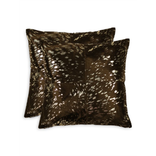 Natural 2-Pack Quattro Square Cowhide Pillow Set