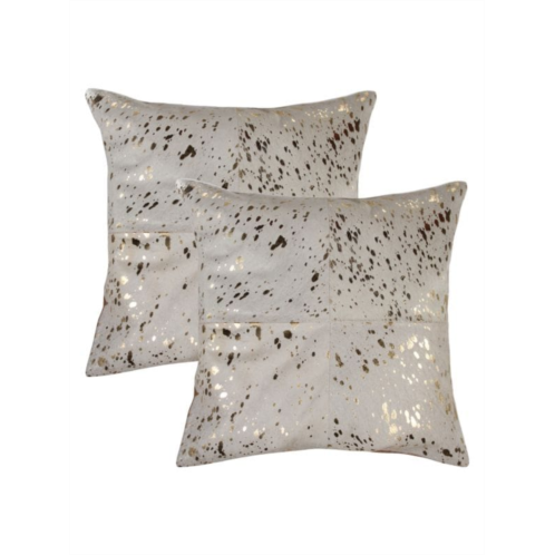 Natural 2-Pack Quattro Square Cowhide Pillow Set