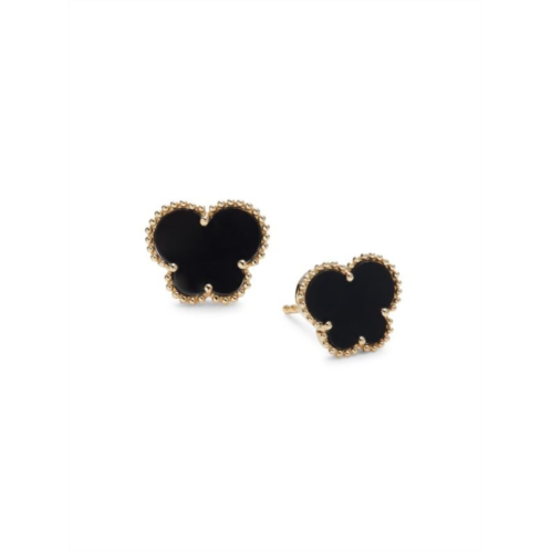 Effy 14K Yellow Gold & Onyx Butterfly Stud Earrings