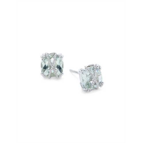 Effy Sterling Silver & Green Amethyst Stud Earrings