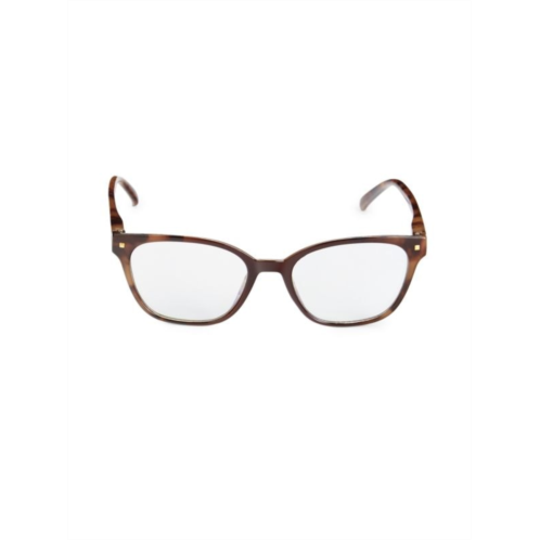 O by Oscar de la Renta 55MM Rectangular Blue Light Readers