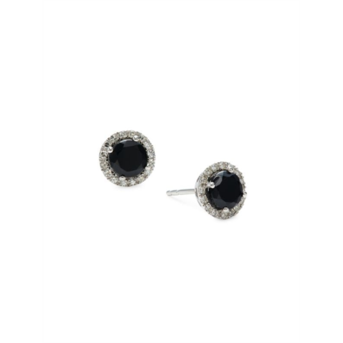 Effy 14K White Gold, Diamond & Onyx Earrings