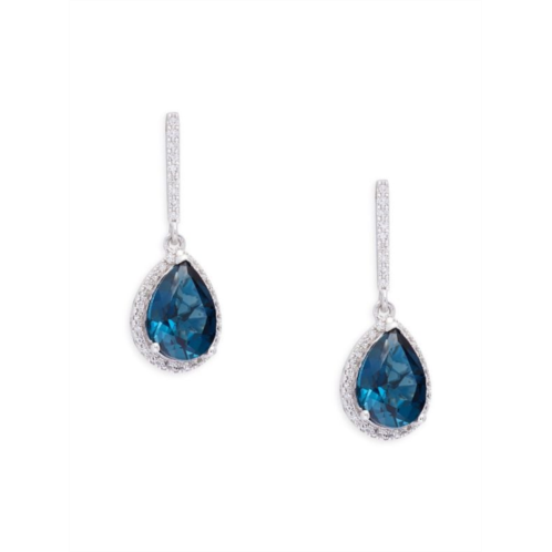 Effy 14K White Gold, London Blue Topaz & Diamond Dangle Earrings