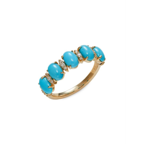 Effy 14K Yellow Gold, Turquoise & Diamond Ring