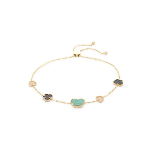 Effy ?14K Yellow Gold, Onyx, Malachite & DiamondButterfly Bolo Bracelet