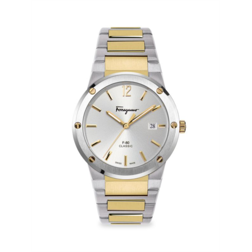 FERRAGAMO F-80 Classic Two Tone Stainless Steel Bracelet Watch